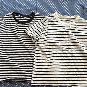 Everlane Black and White Striped Tee